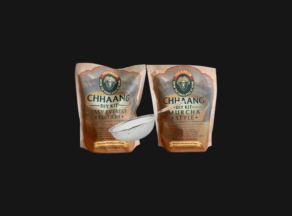 Chhaang DIY Kit pouches in both editions with the brewing strainer